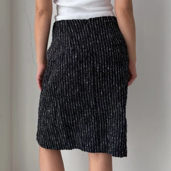 Sunny Choi Black Striped Wool Skirt - Small - Picture 3 of 4